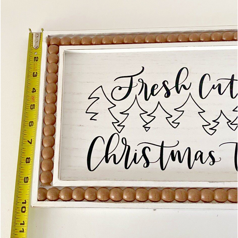 Christmas Sign Rustic Wooden Fresh Cut Trees Holiday Xmas Decor Farmhouse 16x10" - Picture 6 of 6